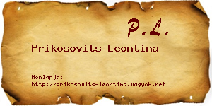 Prikosovits Leontina névjegykártya